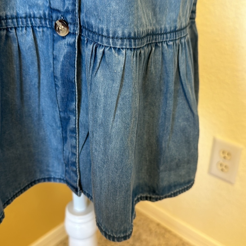 NWT New Glory Belted blue cotton shift dress Sz S - Picture 6 of 12